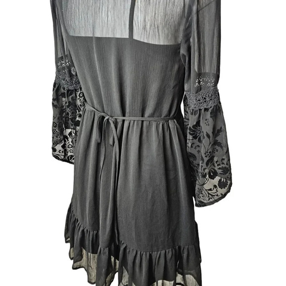 Band of Gypsies Layered Dress Velvet Black Size Small - Picture 2 of 7